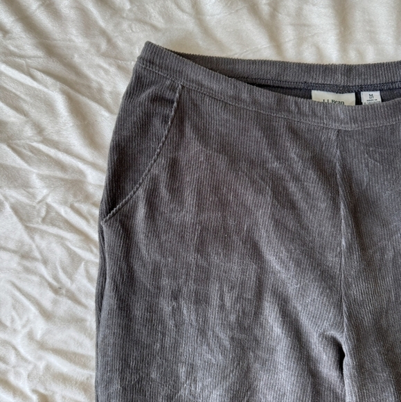L.L. Bean Gray Cord Wide Leg Pants - Picture 6 of 7